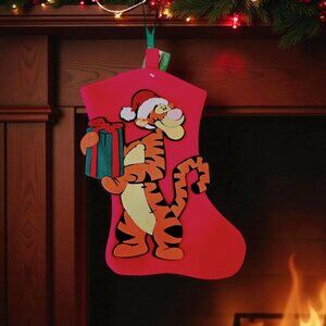 VTG 90s Santa's Best TIGGER 3D Felt Christmas Stocking Red NEW NWT‎ Disney